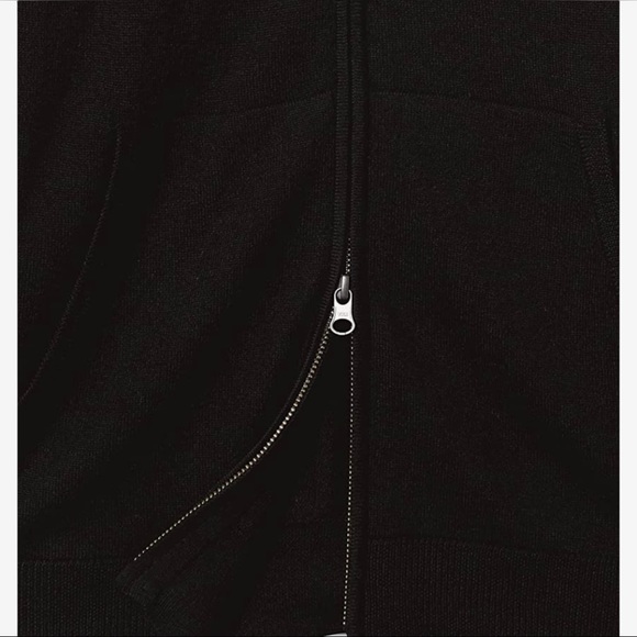 Lightweight Merino Wool hoodie sweater size XL Black NWT - Picture 3 of 6